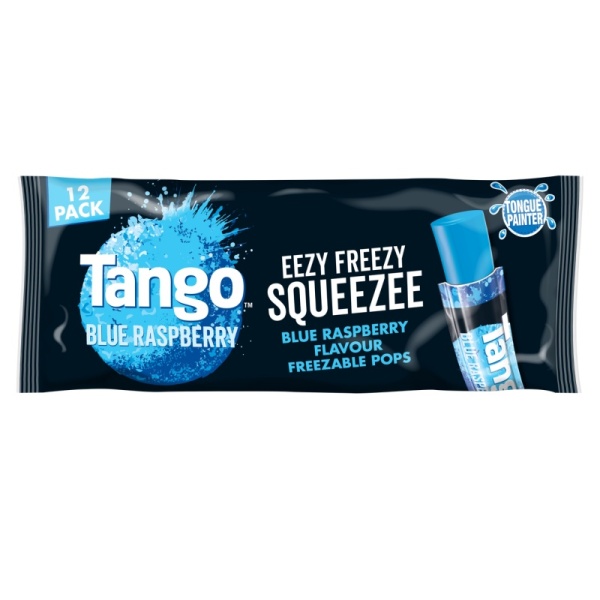 Tango Blue Raspberry Eezy Freezzy Squeezy Ice Pops 600ml (Pack of 12 x 50ml)